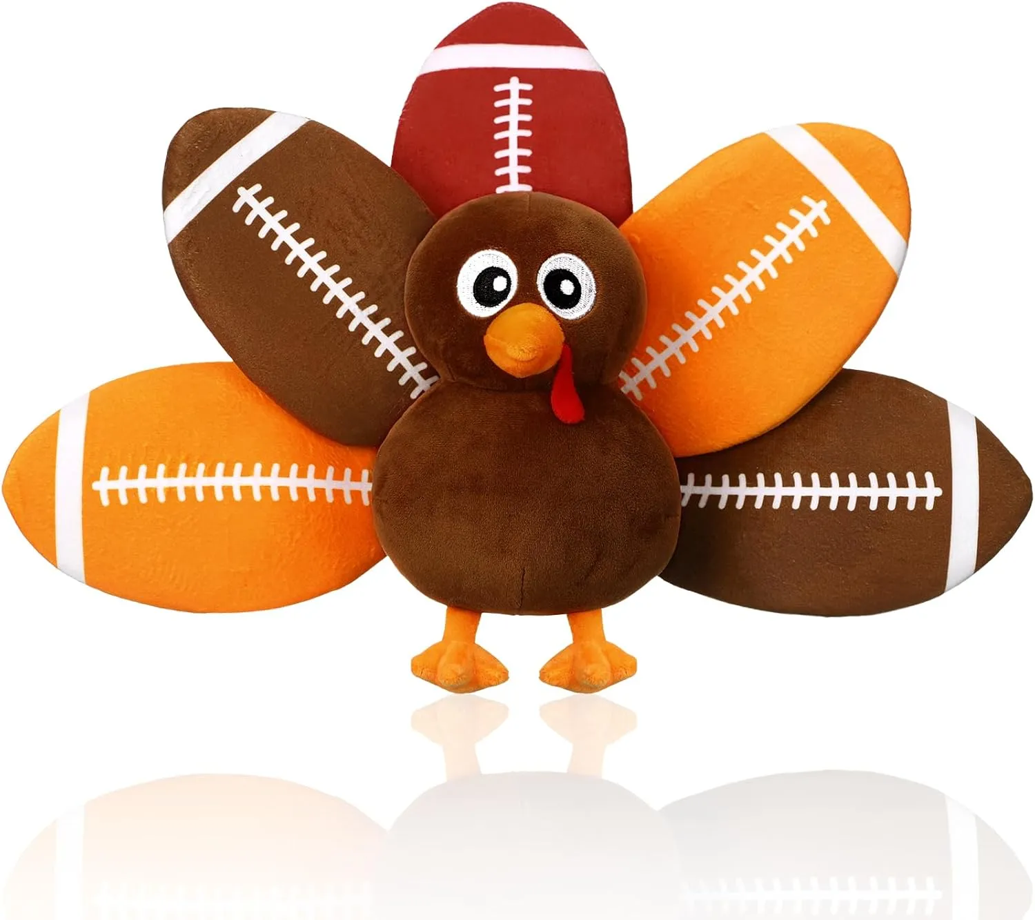 10 Inch Football Turkey Plush Thanksgiving Fall Plush Fall Decor Soft Holiday Turkey Stuffed Animal Gift Football Gifts for Fall Thanksgiving Football Lover Gifts Goodies Bag Fillers