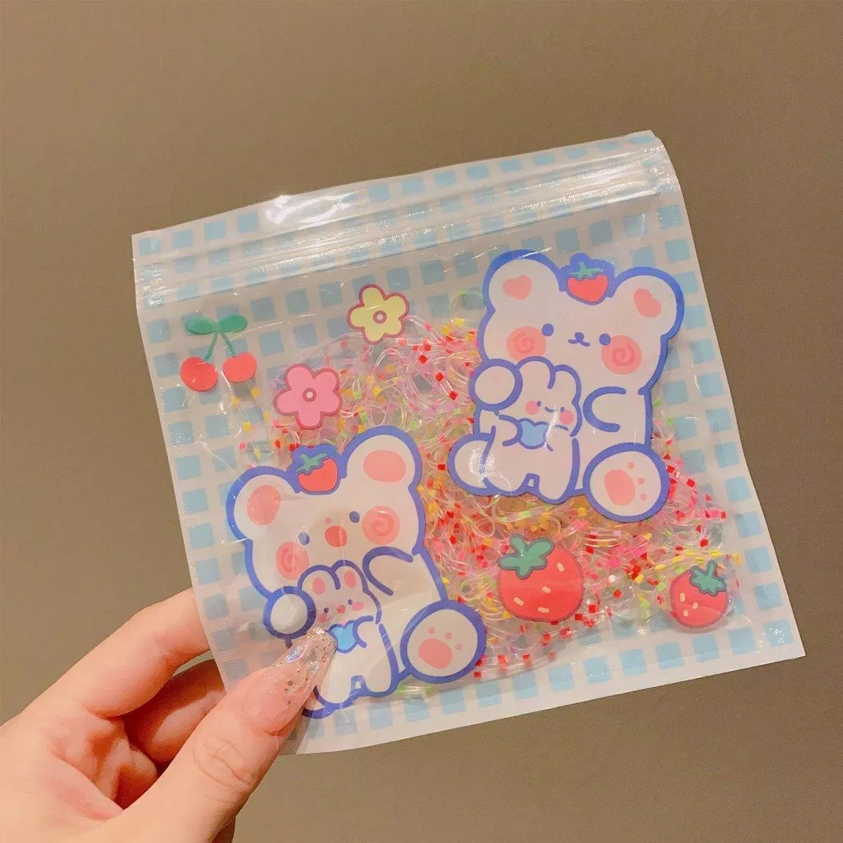 100pcs Cartoon Ziplock Bags For Snacks Candy Cookies Food Safe Plastic Bags