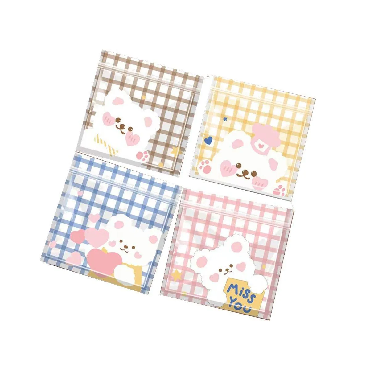 100pcs Cartoon Ziplock Bags For Snacks Candy Cookies Food Safe Plastic Bags