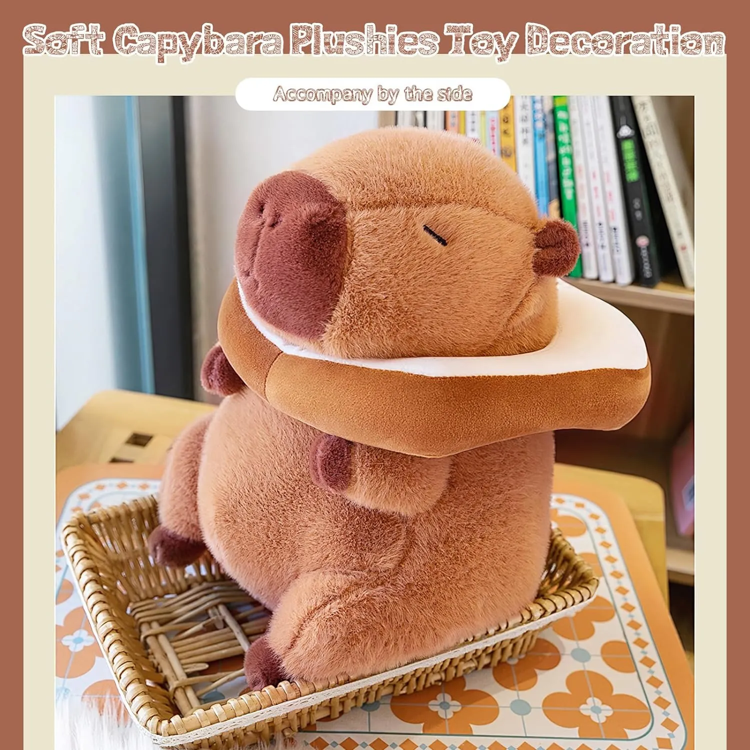 12 Inch Cute Capybara Plush Kawaii Soft Capybara Plush Doll Pillow with Bread Capybara Stuffed Aniamls Toys for Girls Kids Adults Birthdays Valentines Gift (Capybara Plush for Kids)