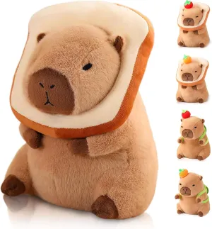 12 Inch Cute Capybara Plush Kawaii Soft Capybara Plush Doll Pillow with Bread Capybara Stuffed Aniamls Toys for Girls Kids Adults Birthdays Valentines Gift (Capybara Plush for Kids)