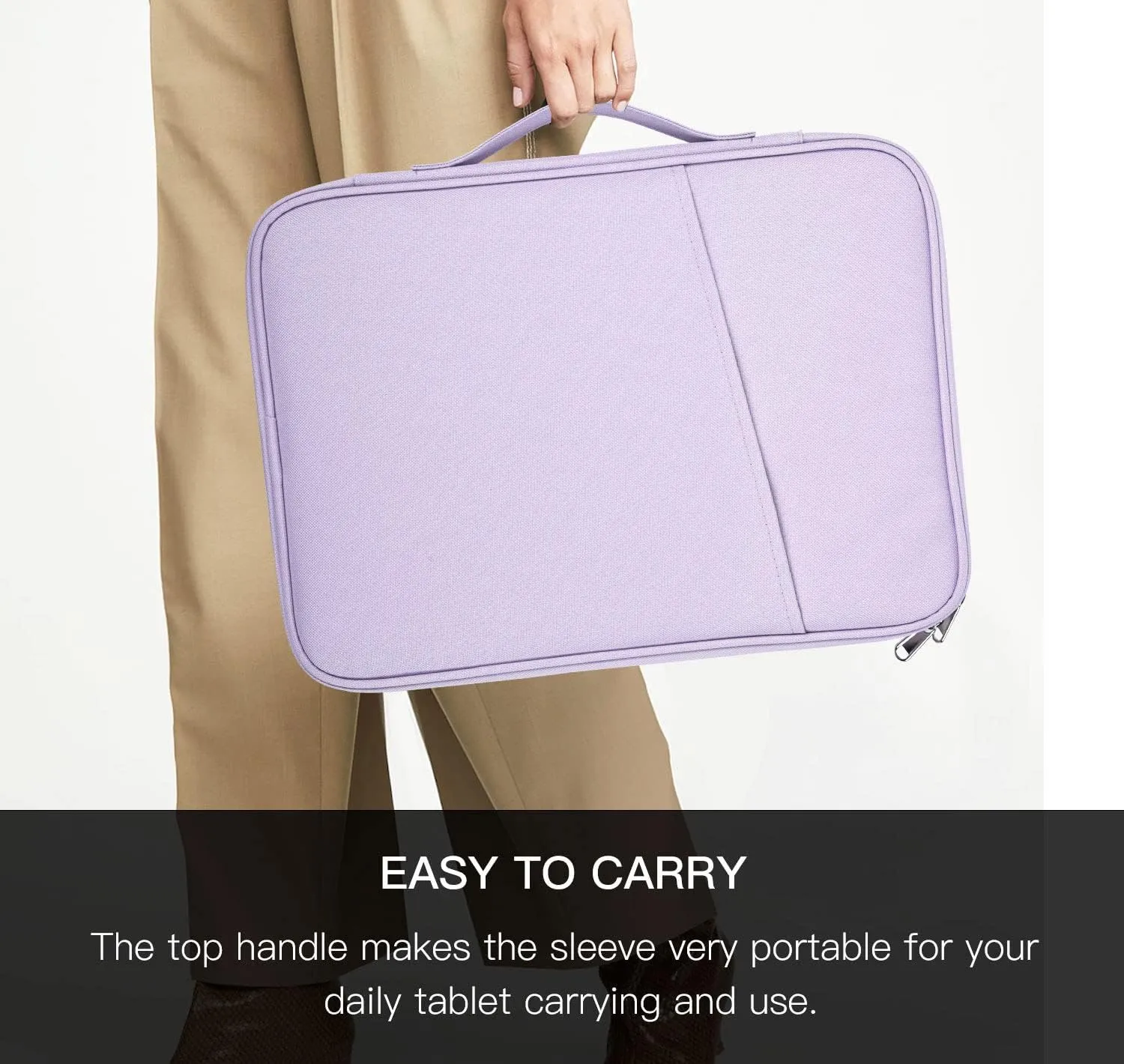 13 Inch iPad Pro Air Sleeve, Chromebook iPad Carrying Sleeve Case Bag for Samsung Galaxy Tab S9  Plus/S9 FE /S8  12.4", Surface Pro 10/9/8/X, iPad Pro 13 M4, Purple