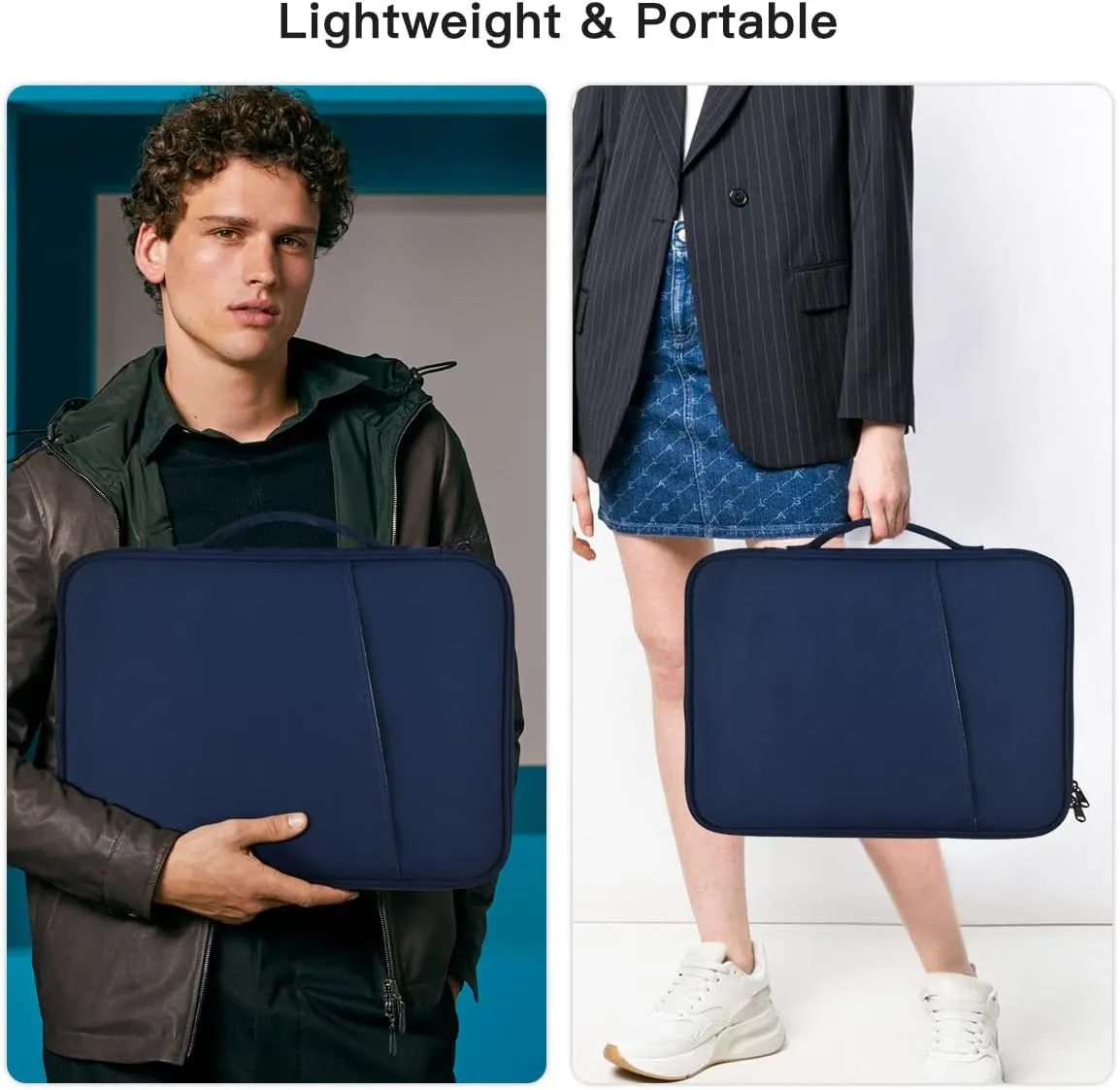 13 inch Laptop Case Sleeve Compatible with 2025-2022 MacBook Air 13-Inch M4 A3240 / M3 A3113 / M2 A2681, Apple New MacBook Air 13.6 Shockproof Protective Bag - Blue