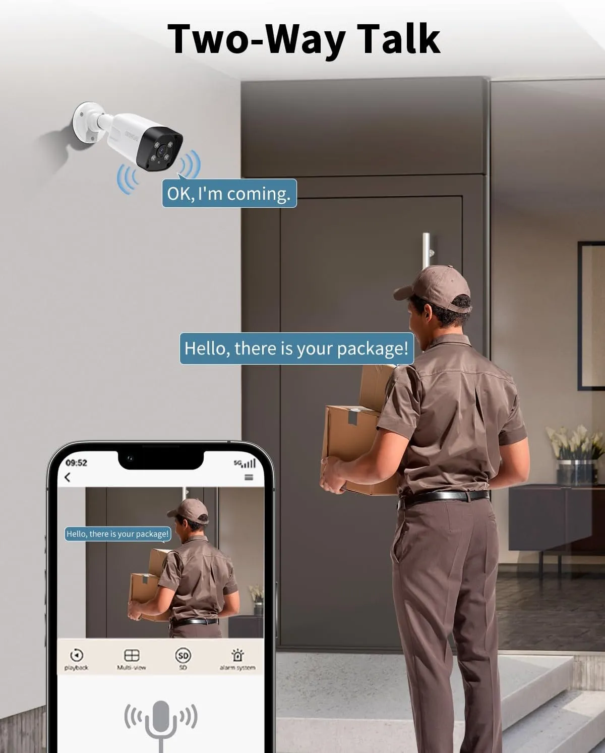 《130°Wide Angle & 100ft Night Vision》Outdoor Security Camera System, IP Wired Cameras, 4K Video Surveillance for Home