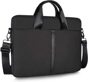 14-15 Inch Laptop Sleeve Shoulder Bag Men Women Briefcase Handbag for MacBook Pro 14 M4/M3/M2/M1, HP Pavilion X360/Chromebook 14", ASUS Chromebook 14, Dell Inspiron 14" Carrying Case, Black