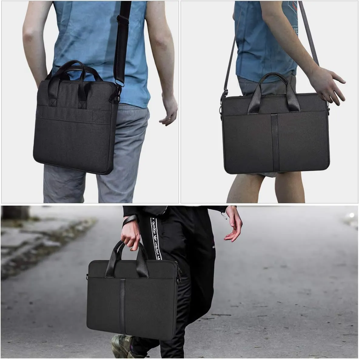 14-15 Inch Laptop Sleeve Shoulder Bag Men Women Briefcase Handbag for MacBook Pro 14 M4/M3/M2/M1, HP Pavilion X360/Chromebook 14", ASUS Chromebook 14, Dell Inspiron 14" Carrying Case, Black