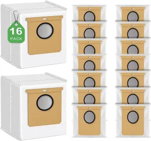 16 Pack Replacement Dust Bag Compatible with Eufy L60,L60 SES,L50 Robot Vacuum Cleaner Bags, 2.5L Disposable Bag Replacement for Haier H9 , Conga Home 1000,8090 Ultra,9090 AI