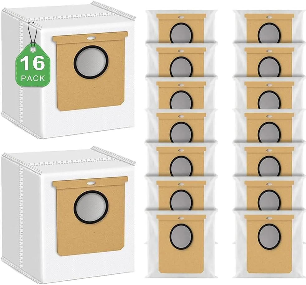 16 Pack Replacement Dust Bag Compatible with Eufy L60,L60 SES,L50 Robot Vacuum Cleaner Bags, 2.5L Disposable Bag Replacement for Haier H9 , Conga Home 1000,8090 Ultra,9090 AI