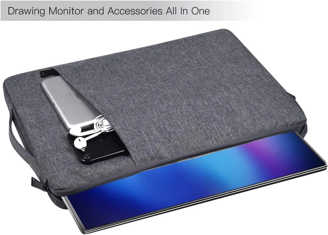 16.1 Inch Monitor Case Portable Carrying Bag Compatible with 16" GKDY KYY MNN ZSCMALLS QQH Newsoul Lepow ViewSonic Portable Monitors, Space Grey