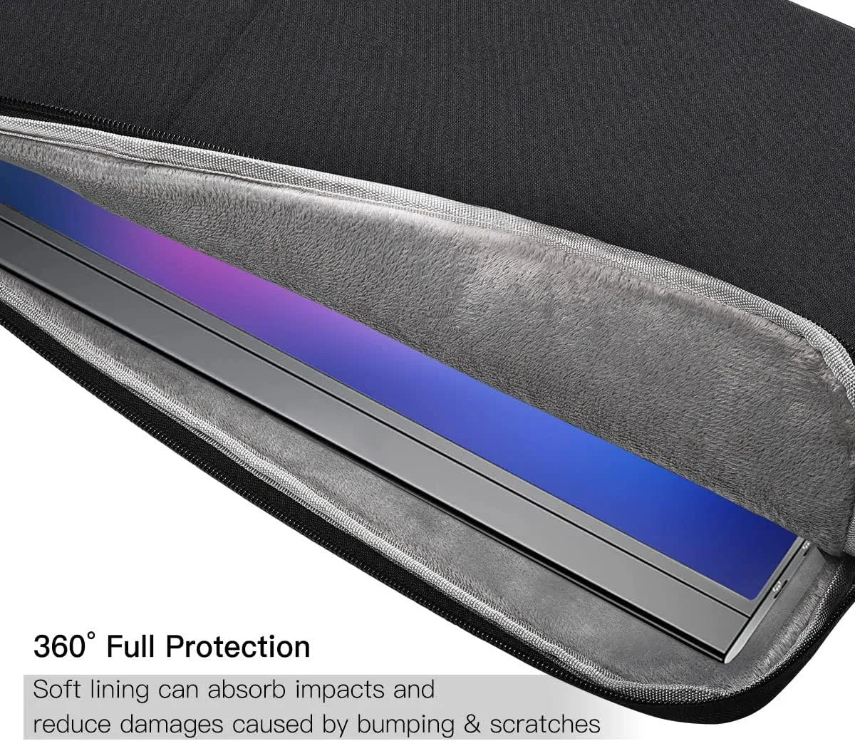 18.5 Inch Portable Monitor Case Sleeve Bag Compatible with Most Large 18.5 Inch Portable Monitor Water Resistant Carrying Pouch Bag with Pocket(18.1x11.8 Inch)