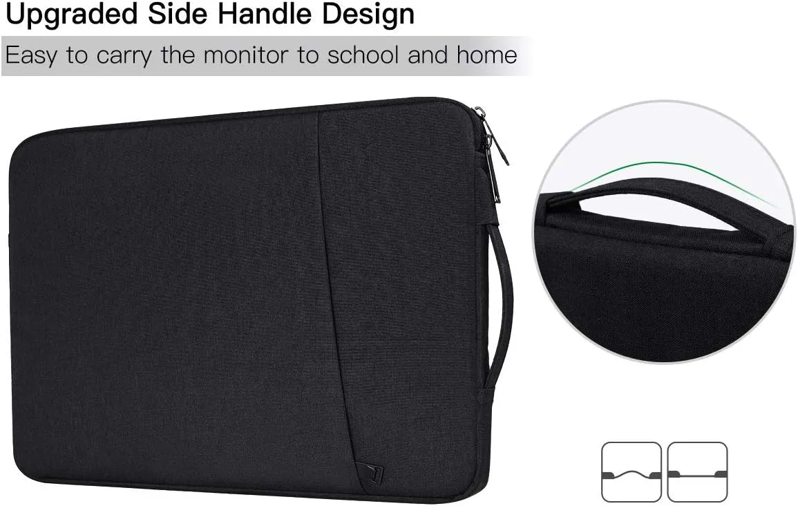 18.5 Inch Portable Monitor Case Sleeve Bag Compatible with Most Large 18.5 Inch Portable Monitor Water Resistant Carrying Pouch Bag with Pocket(18.1x11.8 Inch)