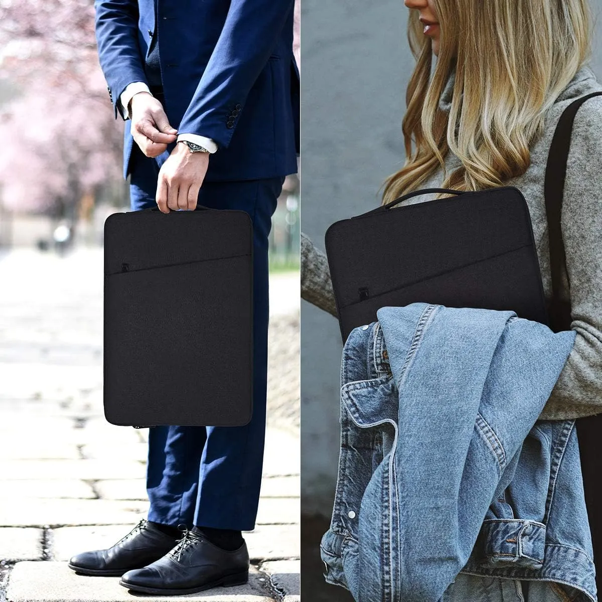 18.5 Inch Portable Monitor Case Sleeve Bag Compatible with Most Large 18.5 Inch Portable Monitor Water Resistant Carrying Pouch Bag with Pocket(18.1x11.8 Inch)