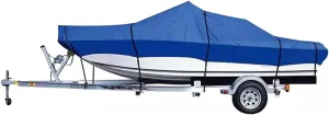 19-21ft Waterproof Boat Cover 420d Marine Grade Oxford Cloth V-Hull Boat Mooring Cover Dust-Proof Anti-Uv Protection Trailerable T-Top Boat Cover