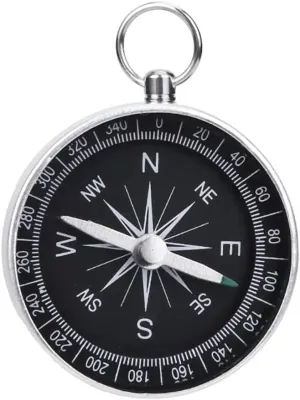 1pcs Travel Camping Hiking Compass Tool Portable Aluminum Emergency Compass Navigation with Keychain Outdoor Tools