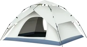 2 in 1 Dome Tent Pop Up Tents Compatible with Camping 3-4 Person Outdoor Automatic Setup Waterproof Family Tent Hiking Backpacking