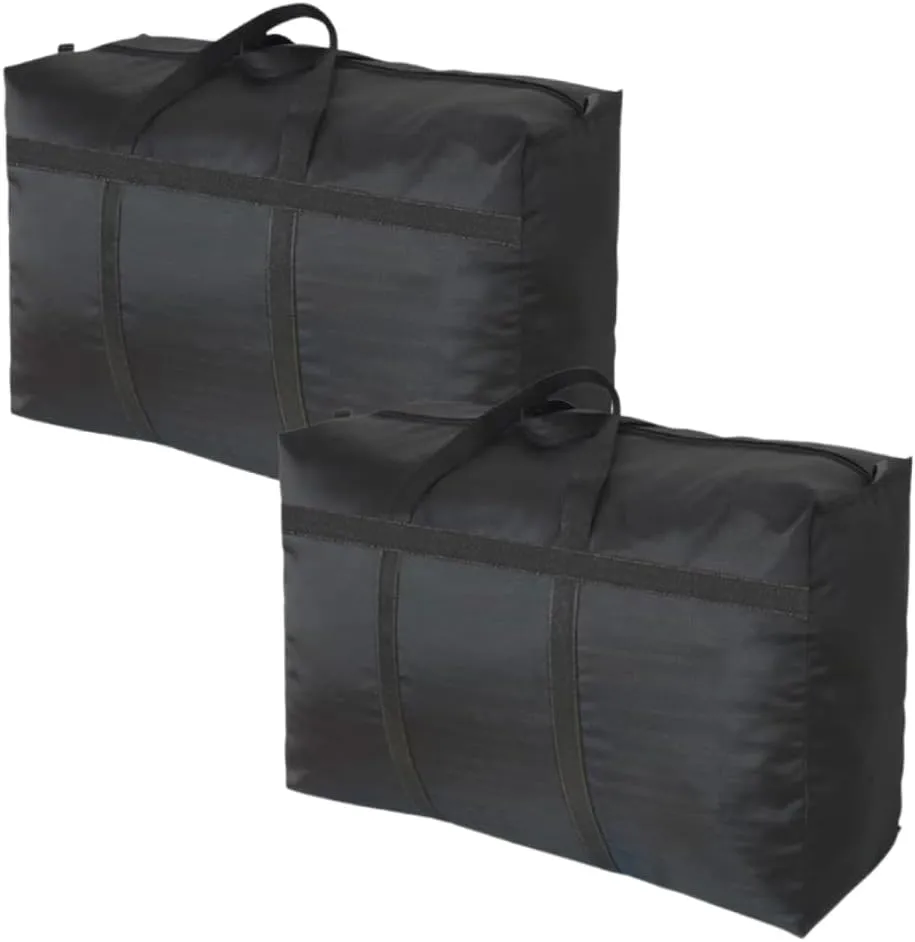 2 Pcs Extra Large Duffle Bag for Travel - 100L Duffel Bag for Men Gear Bag for Storage Foldable Weekender Bag for Overnight Camping, Black