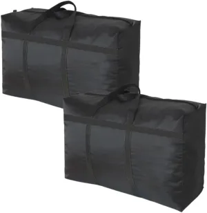2 Pcs Extra Large Duffle Bag for Travel - 100L Duffel Bag for Men Gear Bag for Storage Foldable Weekender Bag for Overnight Camping, Black