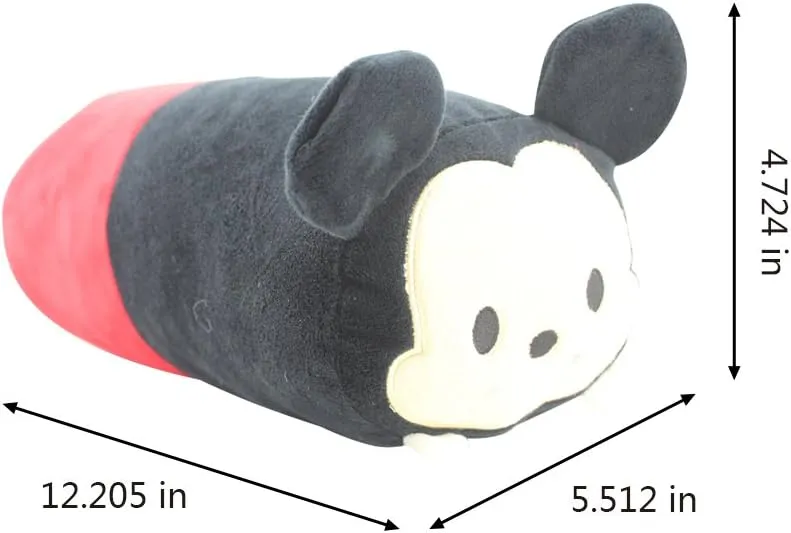 2 Pcs Set Mickey Minnie Plush Travel Pillow Stackable Long Cushion for Long Flight car Ride Cruise