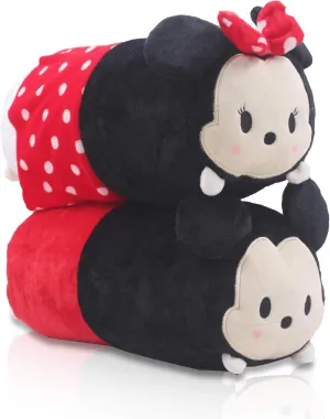2 Pcs Set Mickey Minnie Plush Travel Pillow Stackable Long Cushion for Long Flight car Ride Cruise