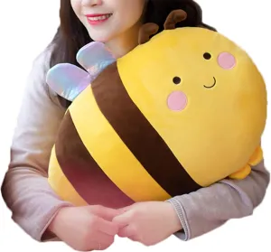 20 Inch Plush Bumblebee Stuffed Animal Bumble Bee Hugging Pillow Honey Bee Plushies Throw Pillow Bee Anime Gift for Kids and Lovers in Birthday,Valentine's Day,Christmas...