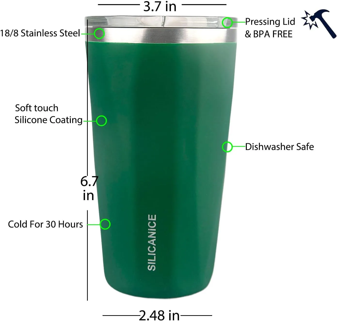 20 oz Tumblers With Straw And Lid,Dishwasher Safe Travel Coffee Mug,Stainless Steel Vacuum Insulated Iced Hot Cup,beach No Spill Proof Women Water Bottle Drink For Adults Durable (Army Green, 20 oz)