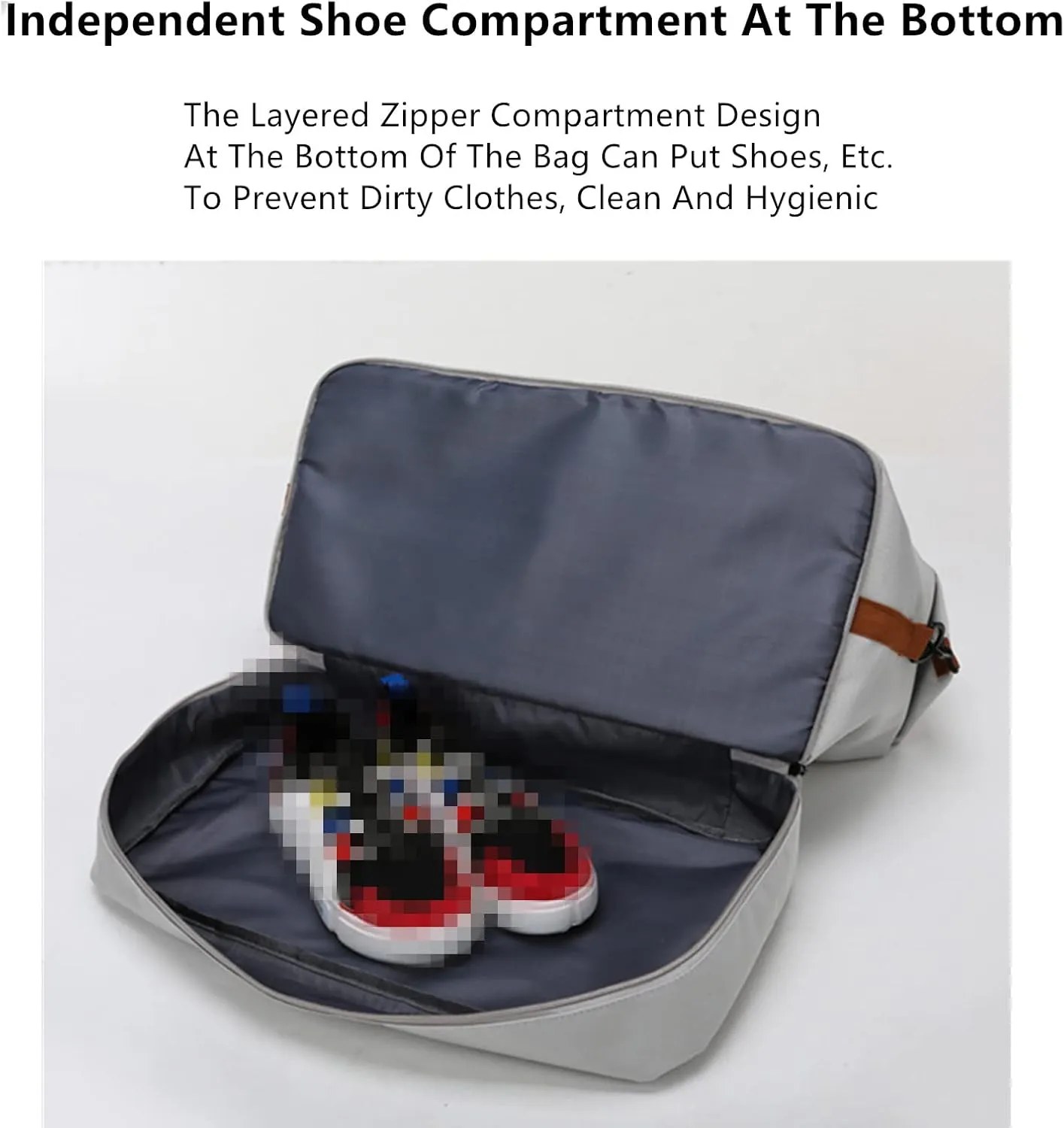 2023 New Dry/Wet Separation Travel Bag with Shoe Compartment, Travel Duffle Bag with Attachable Shoulder Strap, Women's Sports Gym Tote, Large Capacity & Lightweight & Waterproof (Gray-A)