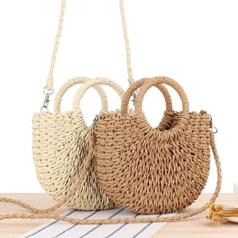 2024 Summer Handmade Straw Beach Bags Women