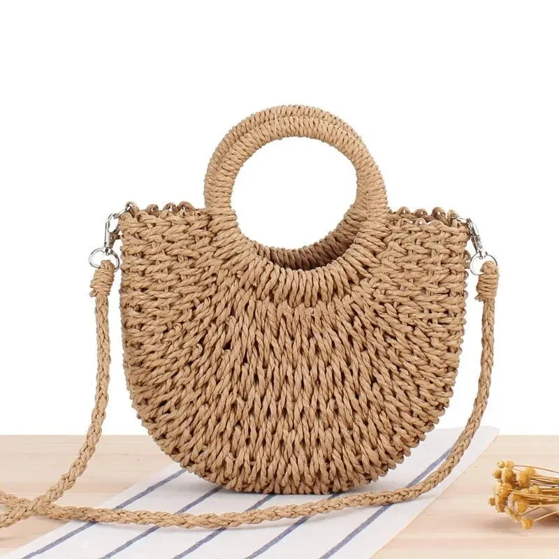 2024 Summer Handmade Straw Beach Bags Women