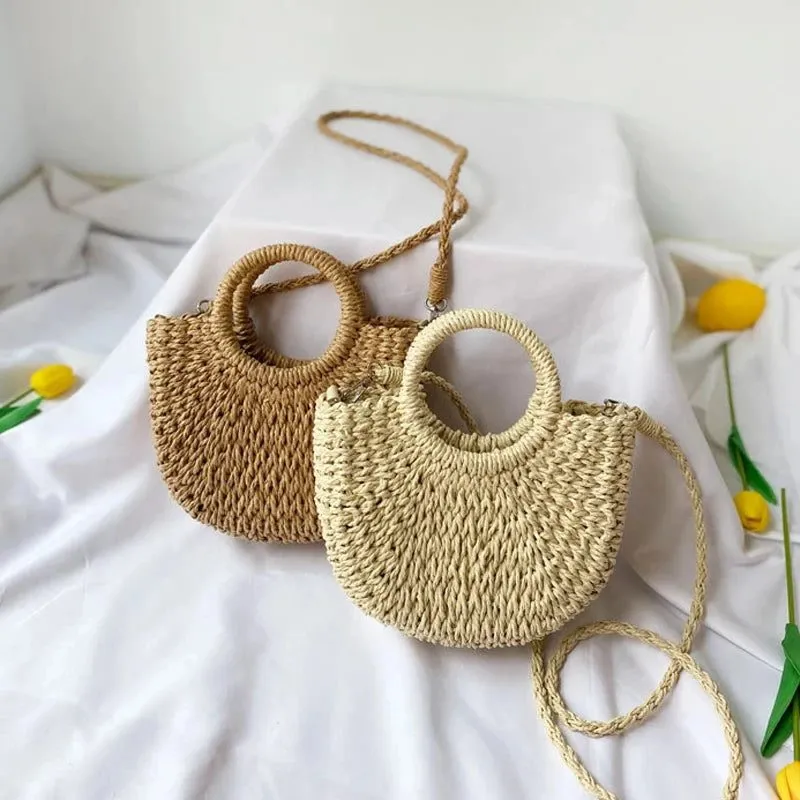 2024 Summer Handmade Straw Beach Bags Women