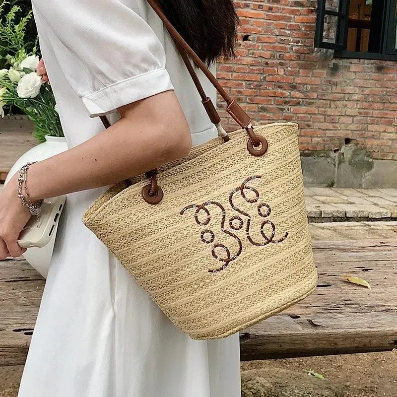 2024 Summer Woven Straw Beach Bag