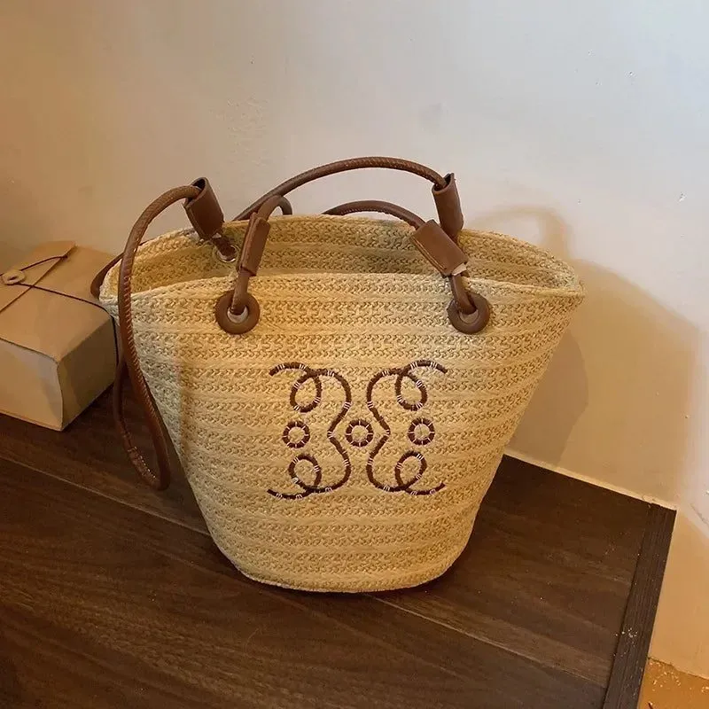 2024 Summer Woven Straw Beach Bag