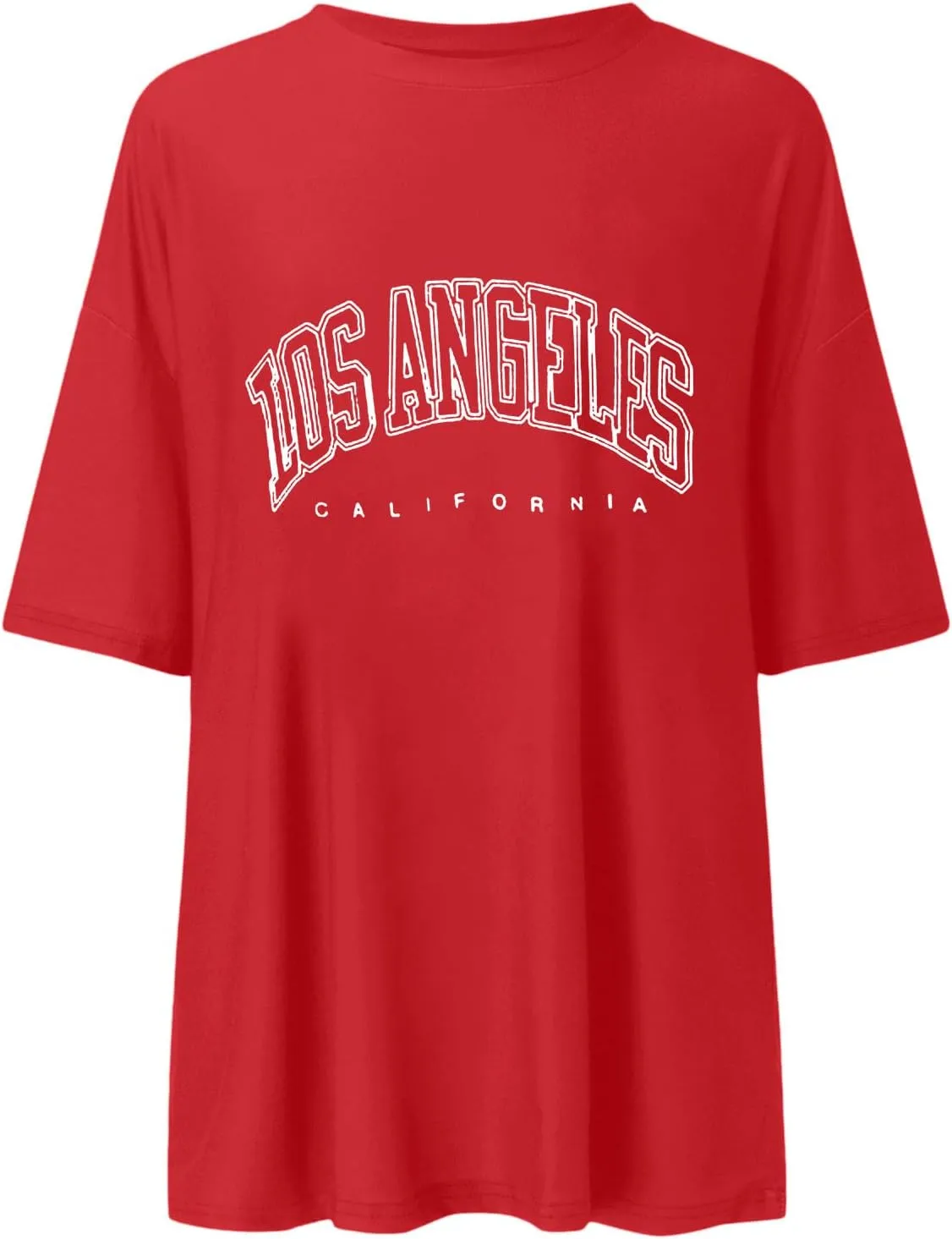 2025 Los Angeles California Tops for Women Trendy Summer Loose T Shirts Casual Letter Print Tshirt Loose Fit Cute Y2K