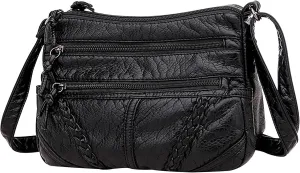 2025 New Leather Bag,Mom Bag, Ladies' Multi Compartment Crossbody Bag, Large Capacity Soft Leather Bag, Multifunctional Travel Bag