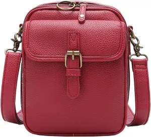 2025 Upgraded Vintage Double - Layer Leather Crossbody Bag: Multi - Compartment, Large Capacity Messenger Purse with Buckle
