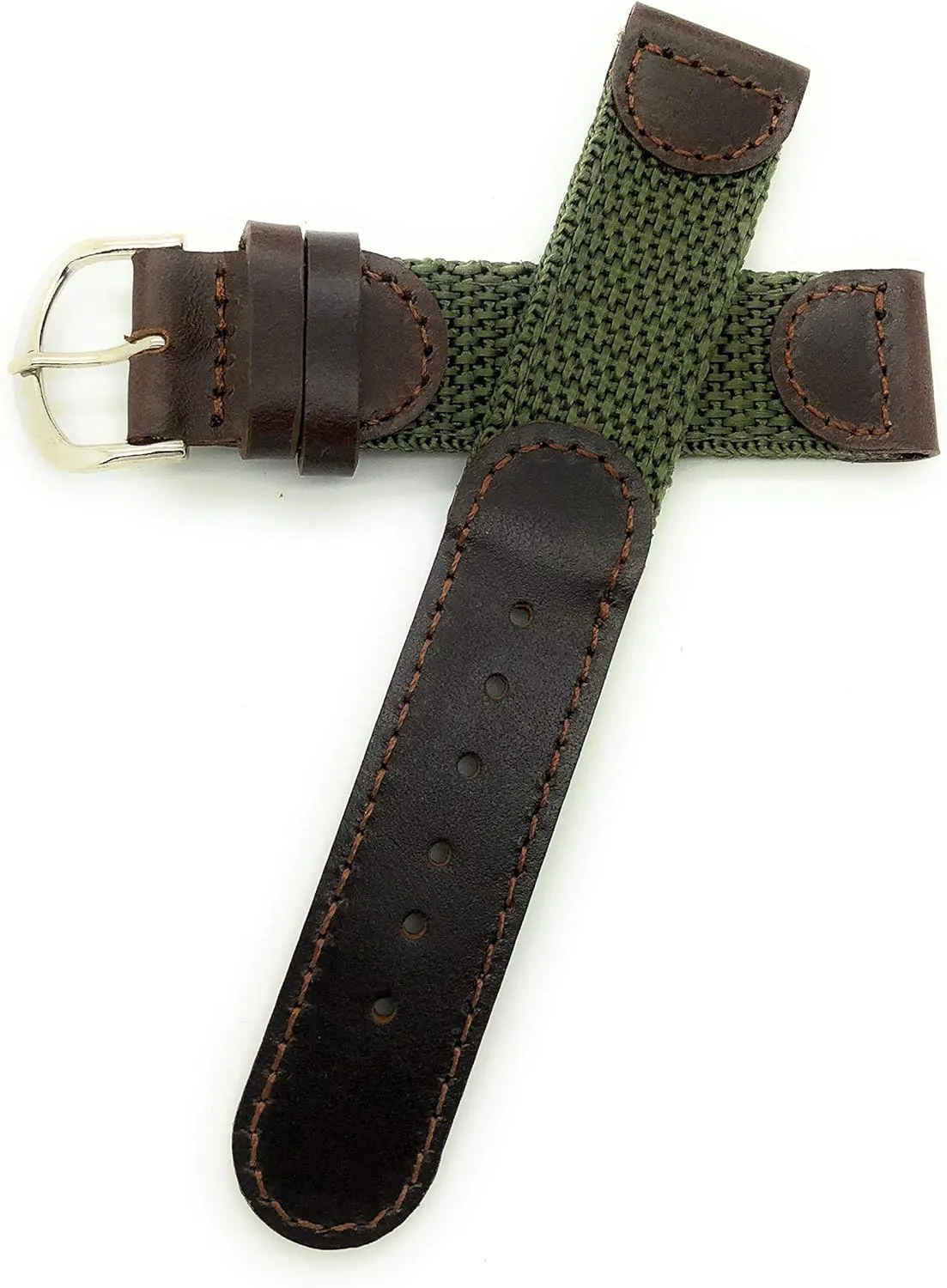 20mm Canvas Nylon Leather Watch Band Swiss Army Style