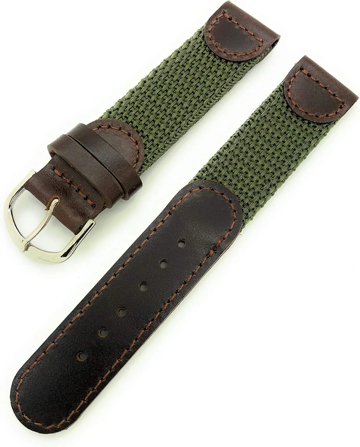 20mm Canvas Nylon Leather Watch Band Swiss Army Style
