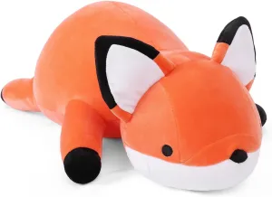 22" Fox Plush Weighted Stuffed Animals, 4.2lbs Weighted Fox Pillow Giant Fox Stuffed Animal Cuddle Plushies Gift for Kids Adults