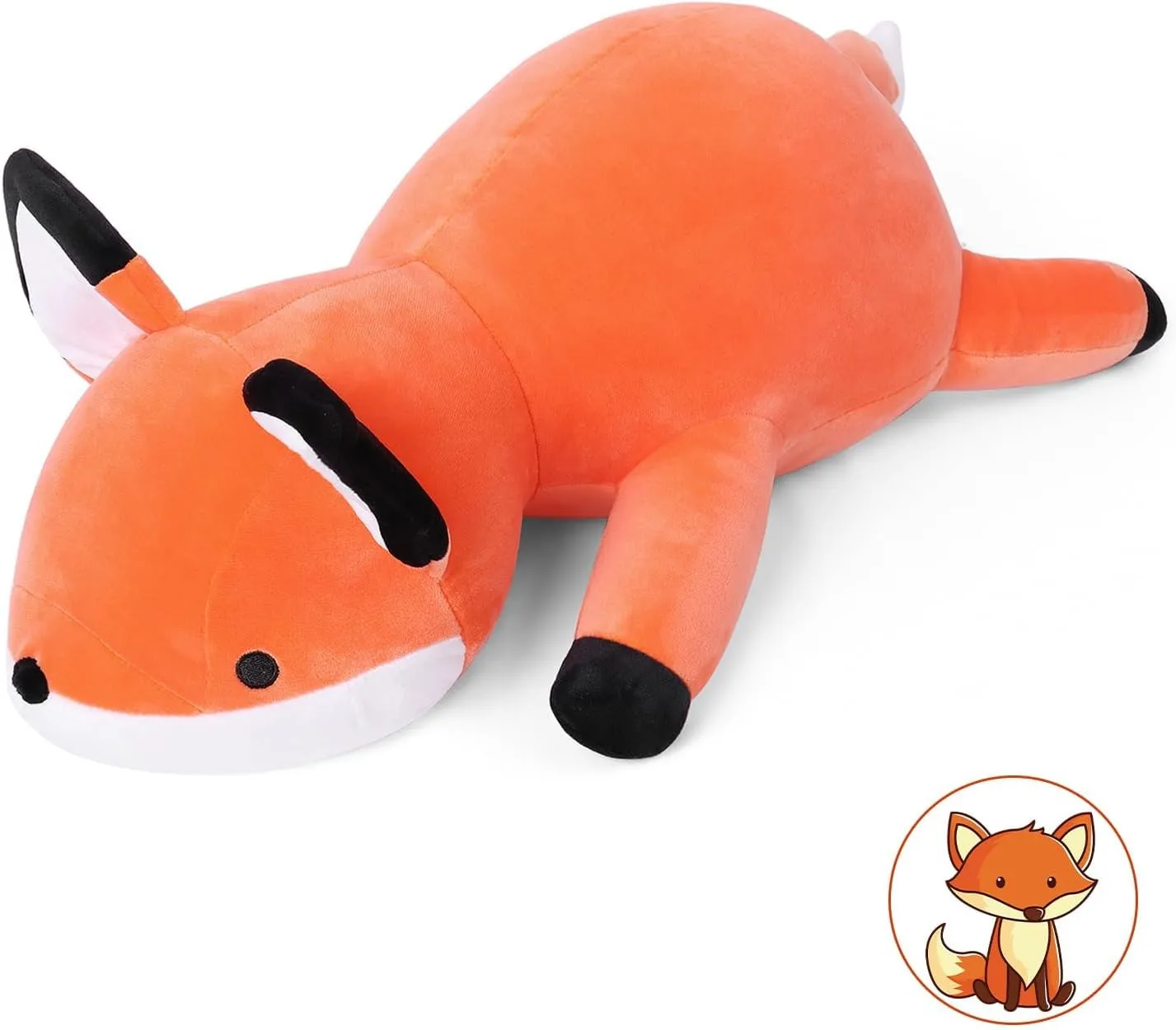 22" Fox Plush Weighted Stuffed Animals, 4.2lbs Weighted Fox Pillow Giant Fox Stuffed Animal Cuddle Plushies Gift for Kids Adults