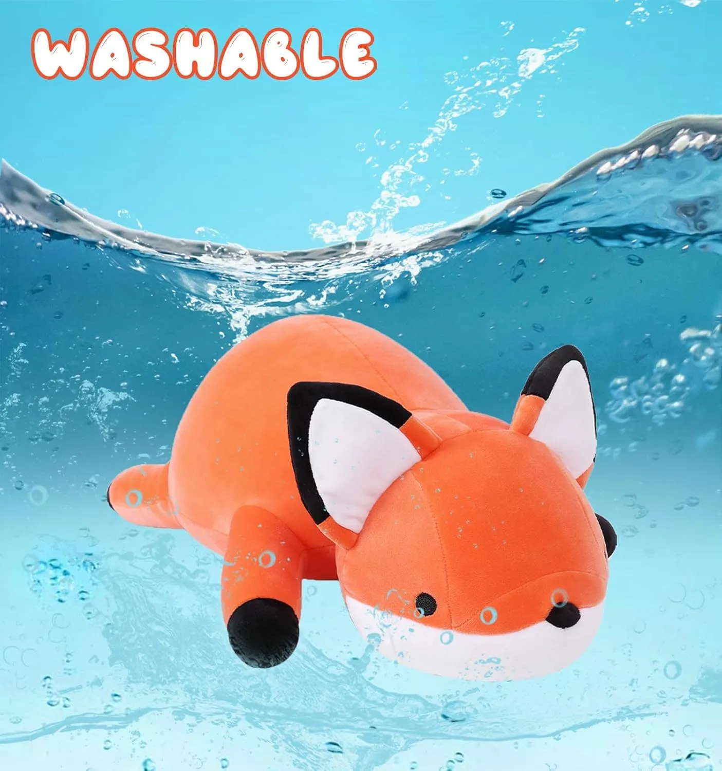 22" Fox Plush Weighted Stuffed Animals, 4.2lbs Weighted Fox Pillow Giant Fox Stuffed Animal Cuddle Plushies Gift for Kids Adults