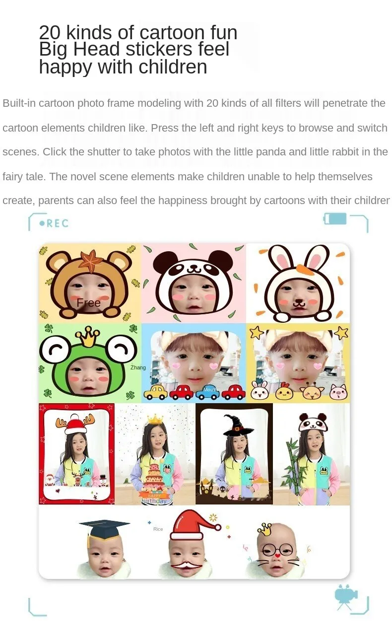 2400w Pixel Children's Camera Strap Silicone Cartoon Phone Case Birthday Gift Suitable for Girls and Boys