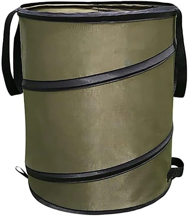 2pack Foldable Courtyard Garbage Bags, Oxford Cloth Fallen Leaf Collection Bag With Zipper Reusable Horticultural Containers for Courtyard Camping 24 Gallon (91L)