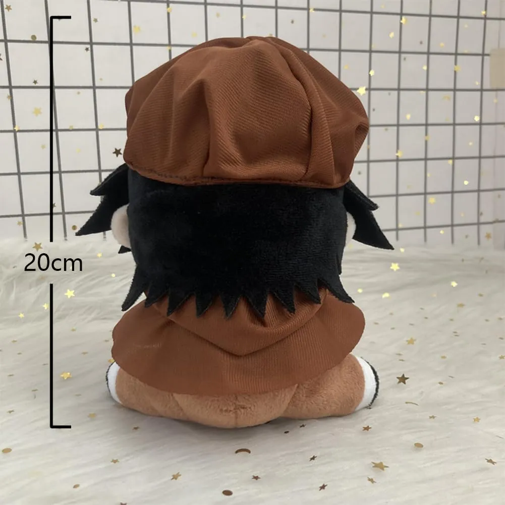 2pcs Anime Figures Plush Ranpo Edogawa & Nakahara Chuuya Cosplay Stuffed Figures Pillow, Cute Manga Characters Throw Pillow Home Decoration Gifts