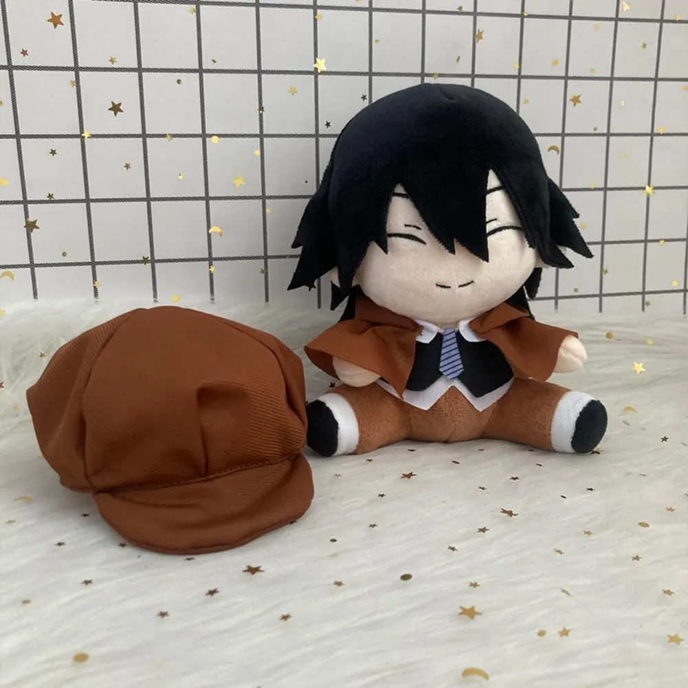 2pcs Anime Figures Plush Ranpo Edogawa & Nakahara Chuuya Cosplay Stuffed Figures Pillow, Cute Manga Characters Throw Pillow Home Decoration Gifts
