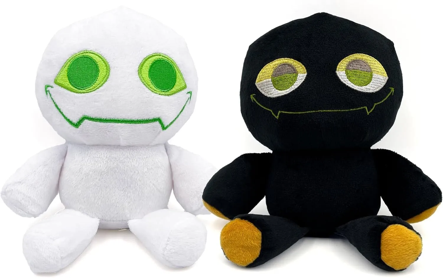 2PCS Plush, Cute Stuff Plushie, Great Gift for Game Fans, Boys and Girls (Black & White)