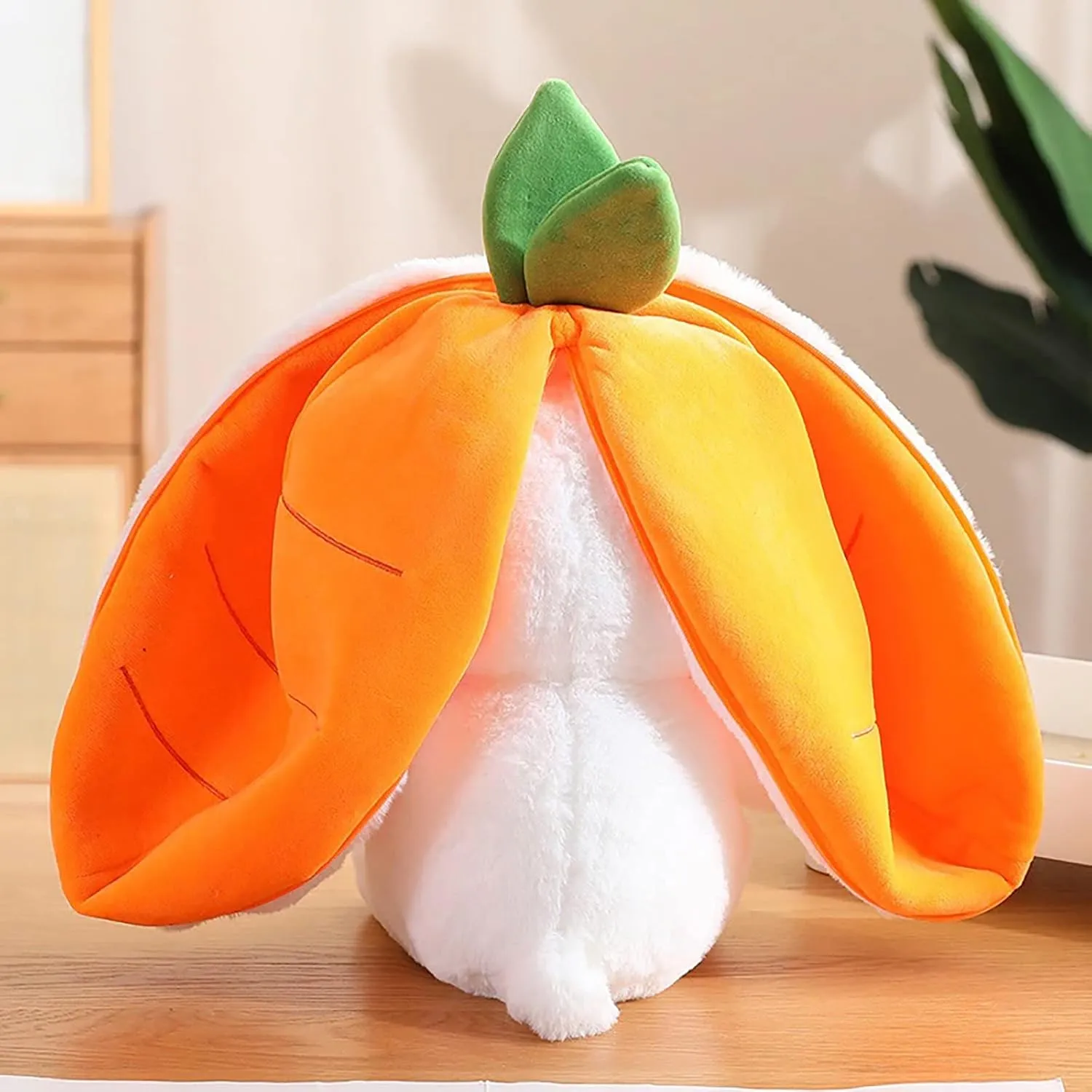2PCS Plush Toy Pillow, Reversible Carrot Strawberry Bunny Plush with Zipper, Easter Bunny Stuffed Animal Cute Rabbit Plushie Birthday Gift for Boys Girls Kids (2pcs 7" Strawberry&Carrot)