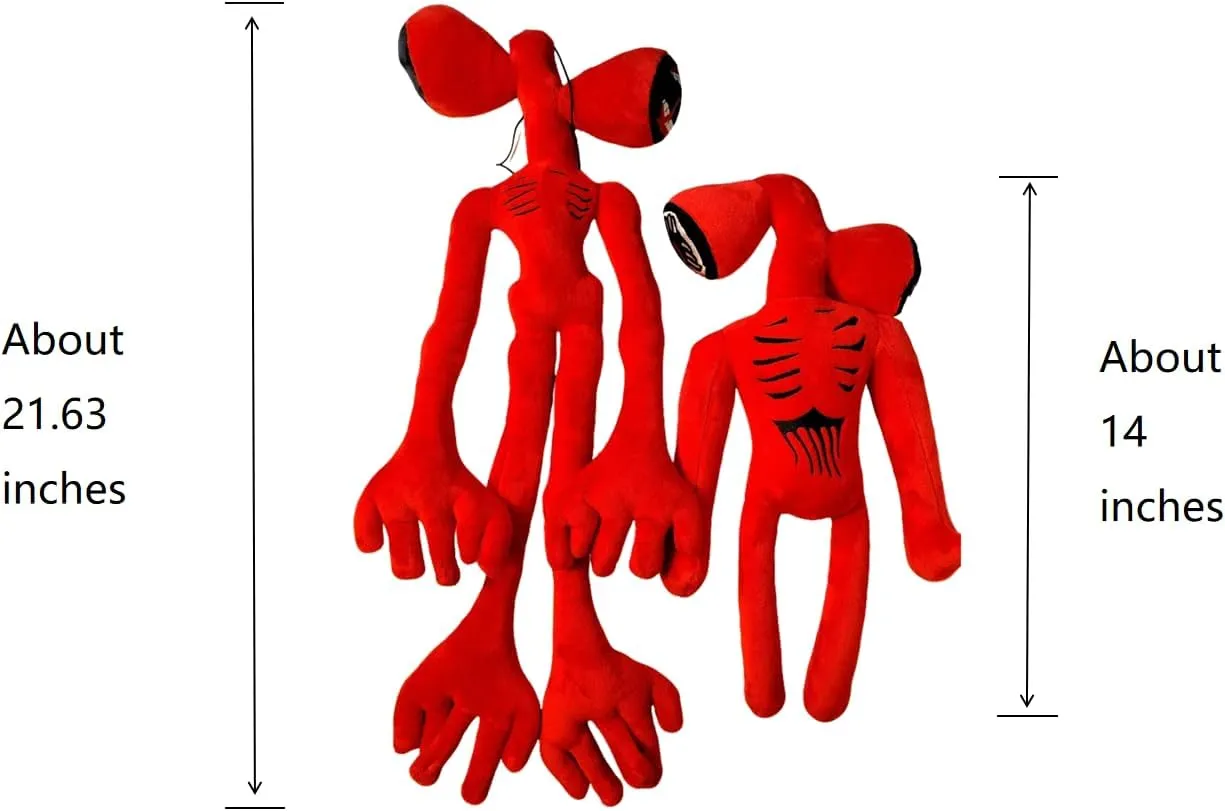 2PCS Siren Head Plush Toys Limbs Movable Double-Head Horror Plush Toys Cartoon Cat Cartoon Dog Halloween Christmas Horror for Home Party Gift Birthday Gift (Red)