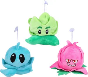 3 PCS PVZ Plant and Zombies Plush Plants Sets 1 2 Stuffed Soft Toys Lettuce, Iceberg Lettuce, Dragon Fruit PVZ Figure Doll, Great Gifts for Boys and Girls