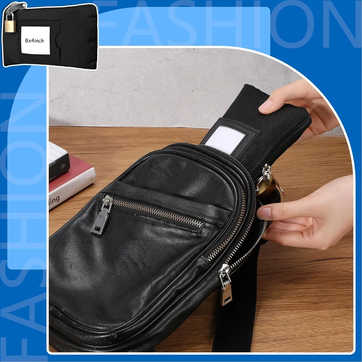 3 Pieces Waterproof Cash Bags with Lock and Zipper Money Oxford Cloth Document Bags with 6 Keys for Bank Deposits Business Personal(8 x 4'',Dark Blue,Black,Dark Grey)