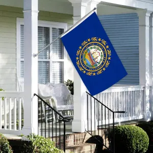 3 Ply New Hampshire State Flag 2x3 Ft 150D Polyester Double Sided Outdoor Heavy Duty Vivid Colors with Durable Canvas Header and 2 Brass Grommets