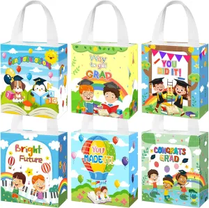 36 Pcs Preschool Graduation Gift Bags Bulk Non Wove Graduation Goody Bags with Handles for Kindergarten School Congrats Grad Party Favors for Guests Kids Students
